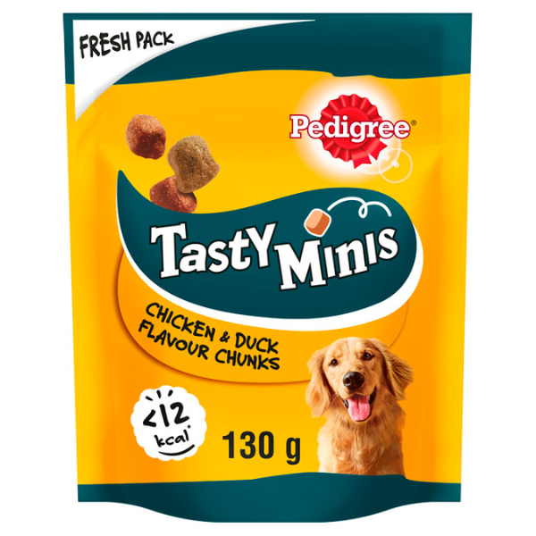 Image of Pedigree Tasty Mini Bites snack per cani - pollo e anatra - 130 gr - SPEDIZIONE GRATIS 1° ORDINE + scegli lo sconto BZR5 / BZR20010