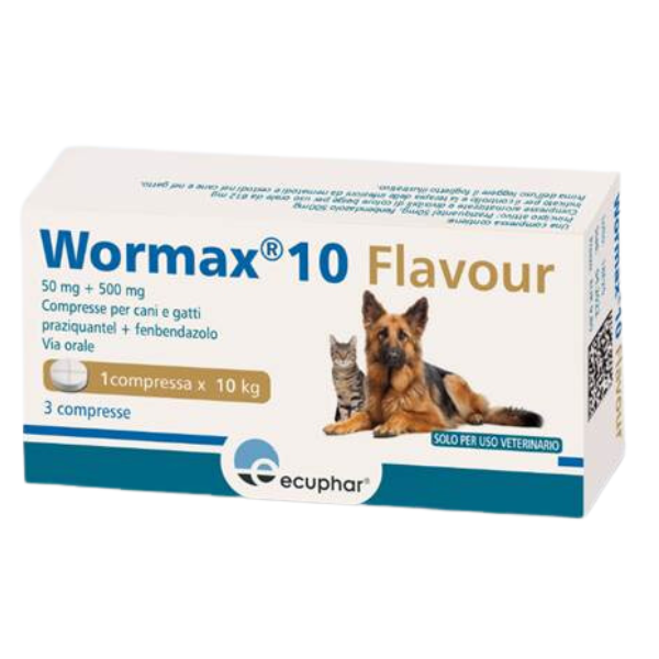 Wormax 10 Flavour vermicida in compresse Ecuphar - 1 confezione da 3 compresse