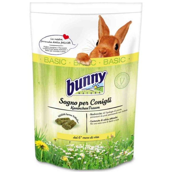 Image of Bunny Sogno per Conigli Basic - 4 kg - Mangime per conigli - SPEDIZIONE GRATIS 1° ORDINE + scegli lo sconto BZR5 / BZR20010