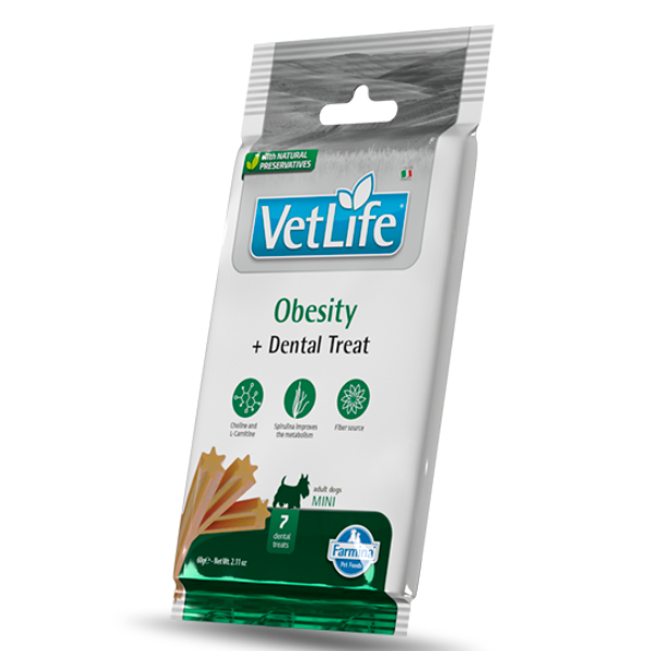 Farmina Vet Life Obesity snack dentali per cani Adult Mini 60 gr - Origine vegetale