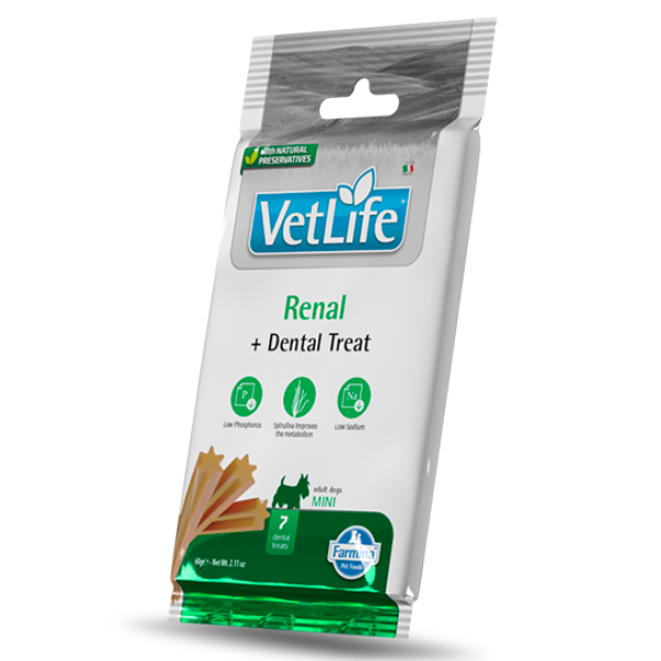 Farmina Vet Life Renal snack dentali per cani Adult Mini 60 gr - Origine vegetale