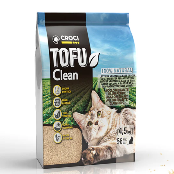 Image of Lettiera per gatti Tofu Clean Croci - 10 lt - Carboni attivi - Lettiera vegetale - SPEDIZIONE GRATIS 1° ORDINE + scegli lo sconto BZR5 / BZR20010