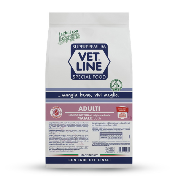 Image of Vet Line Secco Monoproteico Cane Adult Maiale - 12,5 Kg - SPEDIZIONE GRATIS 1° ORDINE + scegli lo sconto BZR5 / BZR20010