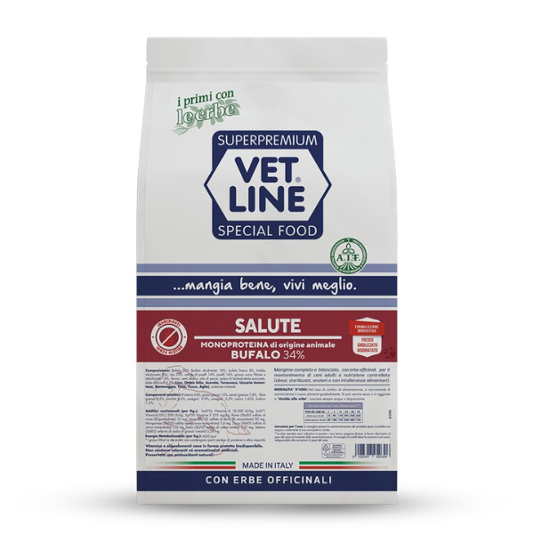 Image of Vet Line Secco Monoproteico Cane Salute Bufalo - 12,5 Kg - SPEDIZIONE GRATIS 1° ORDINE + scegli lo sconto BZR5 / BZR20010