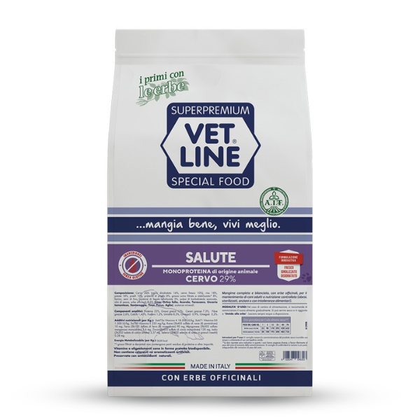 Image of Vet Line Secco Monoproteico Cane Salute Cervo - 12,5 Kg - SPEDIZIONE GRATIS 1° ORDINE + scegli lo sconto BZR5 / BZR20010