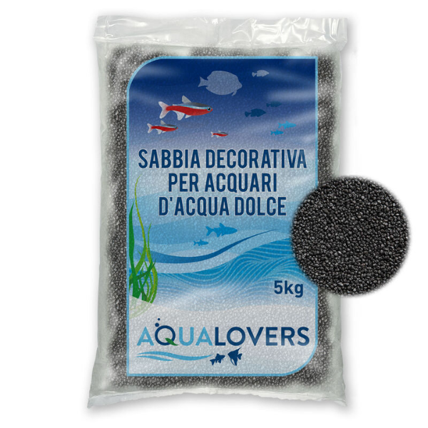 Sabbia decorativa per acquari d'acqua dolce Quarzo Aqualovers - 5 kg - nero