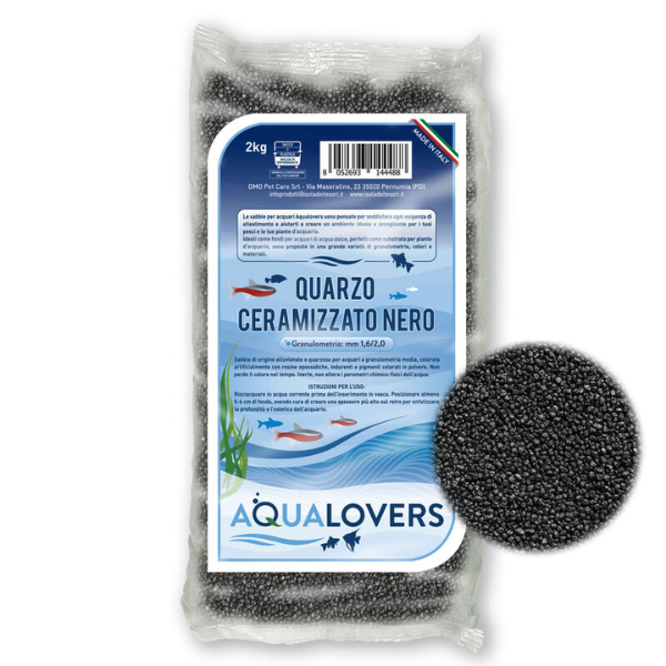 Sabbia decorativa per acquari d'acqua dolce Quarzo Aqualovers - 2 Kg - nero