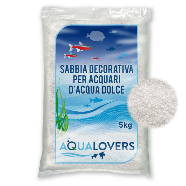 Sabbia decorativa per acquari d'acqua dolce Quarzo Aqualovers - 5 Kg - bianco