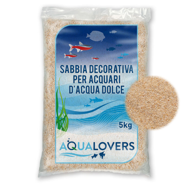 Sabbia decorativa per acquari d'acqua dolce Quarzo Aqualovers - 5 Kg - rosa