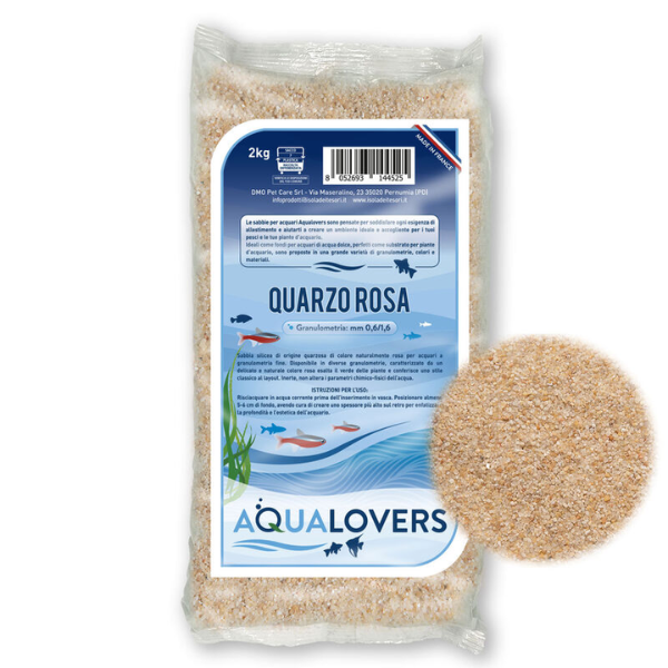 Sabbia decorativa per acquari d'acqua dolce Quarzo Aqualovers - 2 Kg - rosa