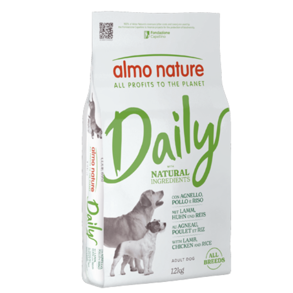 Almo Nature Daily Maintenance All Breeds con Agnello, pollo e riso - 12 Kg - Croccantini per cani