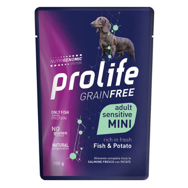 Prolife Grain Free Dog Mini 100 gr - Pesce e patate - Umido Monoproteico Cane