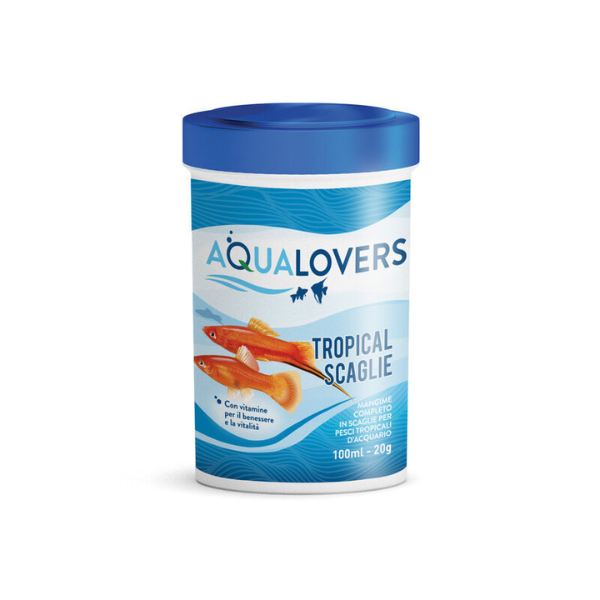 Mangime completo per pesci tropicali d'acqua dolce Tropical Scaglie Aqualovers - 20 gr