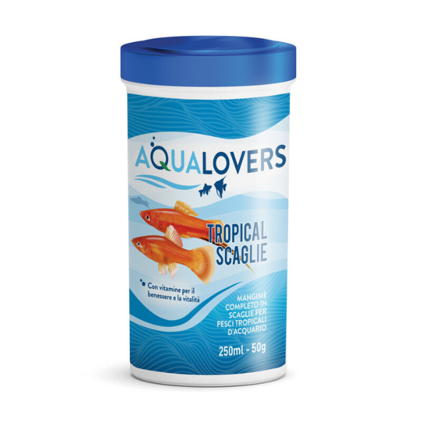 Mangime completo per pesci tropicali d'acqua dolce Tropical Scaglie Aqualovers - 50 gr