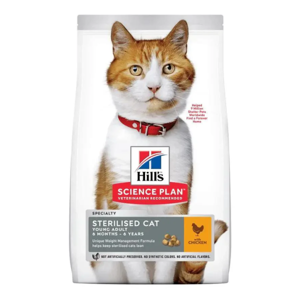 Hill's Science Plan Adult Sterilised Cat Alimento per Gatti al Pollo - 3 Kg