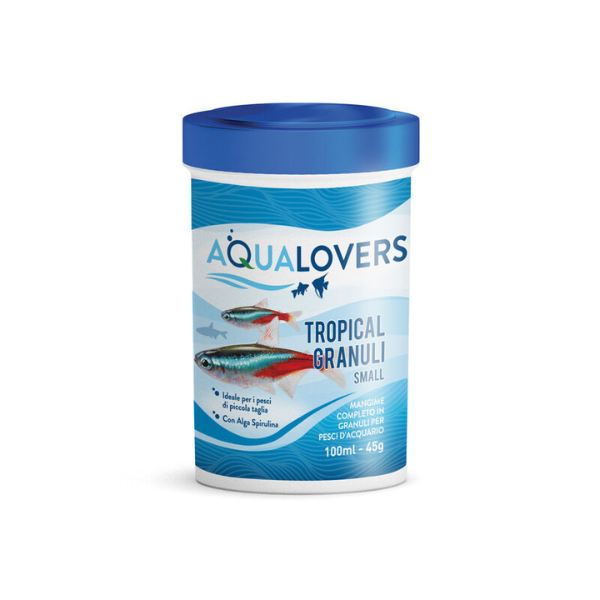 Mangime completo per pesci d'acquario Tropical Granuli Aqualovers - per pesci piccoli - 45 gr