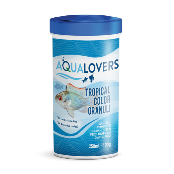 Mangime completo per pesci d'acquario Tropical Color Granuli Aqualovers - 100 gr