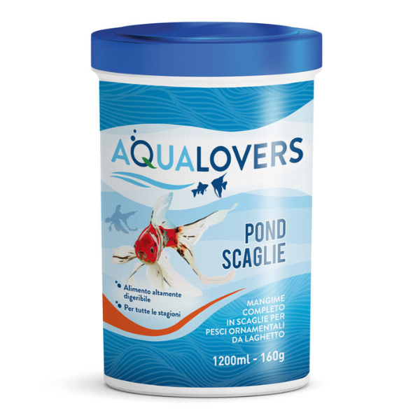 Mangime completo per pesci ornamentali da laghetto Aqualovers - Pond Scaglie - 160 gr