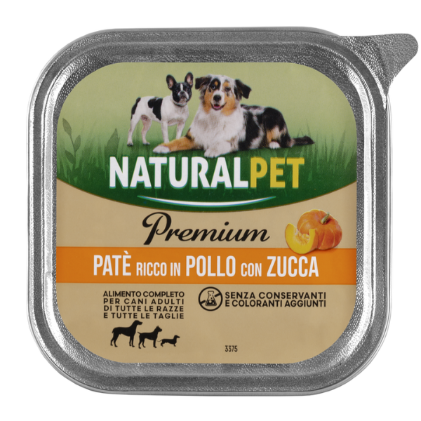 NaturalPet Premium Dog Adult All Breeds Patè 150 gr - Pollo e zucca