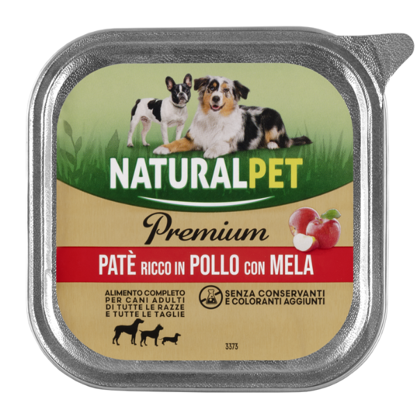 NaturalPet Premium Dog Adult All Breeds Patè 150 gr - Pollo e mela