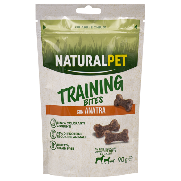 Image of NaturalPet Training Bites snack per cani Grain Free 90 gr - Anatra - SPEDIZIONE GRATIS 1° ORDINE + scegli lo sconto BZR5 / BZR20010