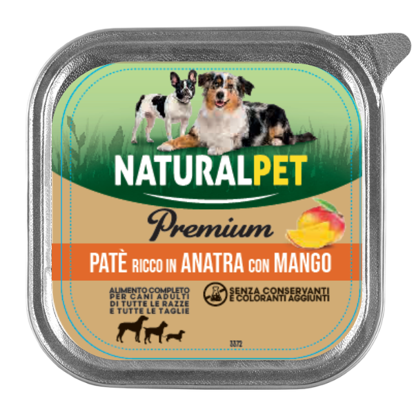 NaturalPet Premium Dog Adult All Breeds Patè 150 gr - Anatra e mango