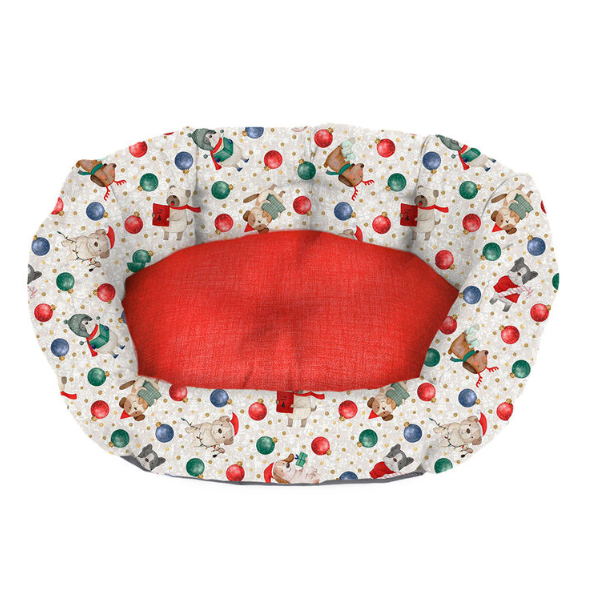 Cuccia Softy per cani a tema natalizio PetUp - diametro 45 cm - Cucce per cani da interno