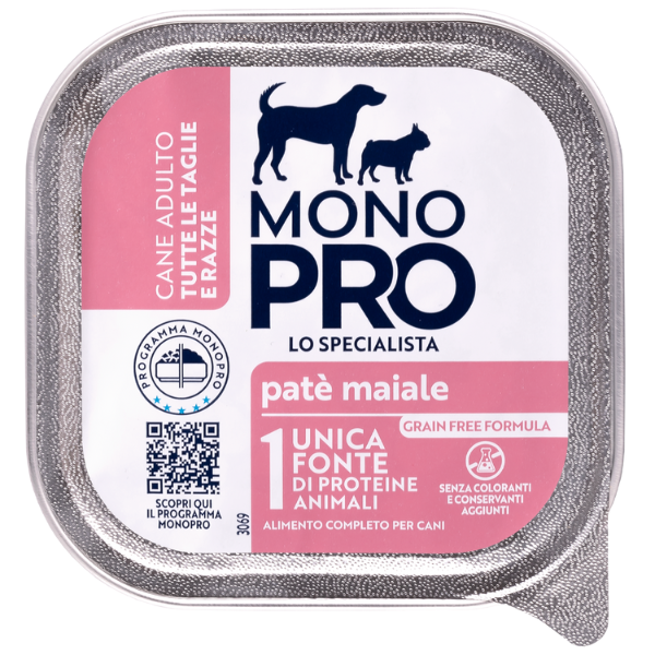 Image of Monopro lo specialista Adult All Breeds Patè Grain Free 150 gr - Maiale - Umido Monoproteico Cane - SPEDIZIONE GRATIS 1° ORDINE + scegli lo sconto BZR5 / BZR20010