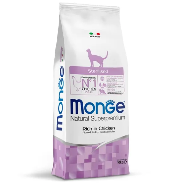 Image of Monge Natural Superpremium Sterilised Ricco di Pollo - 10 kg Sterilised - Croccantini per gatti - SPEDIZIONE GRATIS 1° ORDINE + scegli lo sconto BZR5 / BZR20010