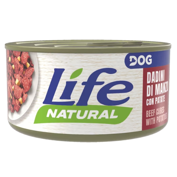 Life Dog Naturale 90 gr - Dadini di Manzo e Patate Confezione da 6 pezzi