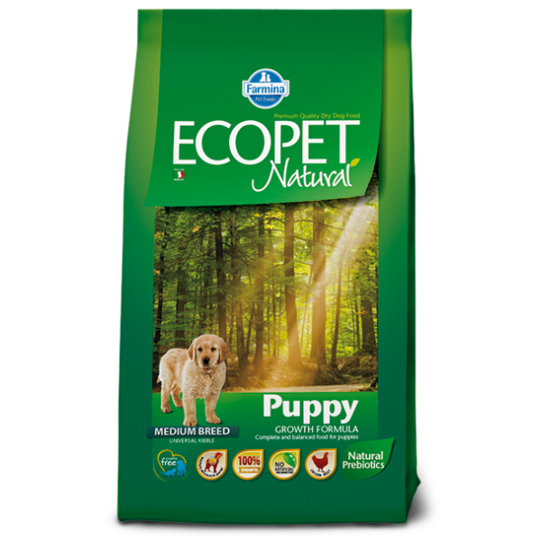 Image of Ecopet Natural Puppy Medium - 12 kg - Croccantini per cani - SPEDIZIONE GRATIS 1° ORDINE + scegli lo sconto BZR5 / BZR20010