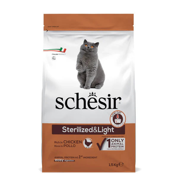 Schesir Cat Dry Sterilized and Light Pollo - 1,5 kg