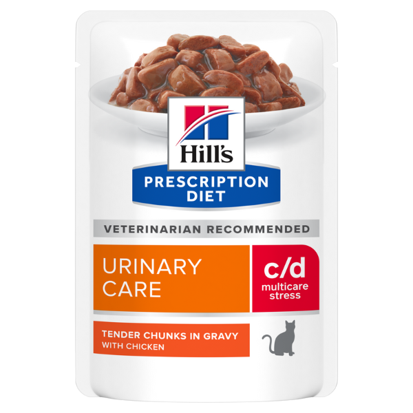 Image of Hill's Prescription Diet c/d Urinary Stress Feline 85 gr - Pollo - Confezione da 12 pezzi - Dieta Veterinaria per Gatti - SPEDIZIONE GRATIS 1° ORDINE + scegli lo sconto BZR5 / BZR20010