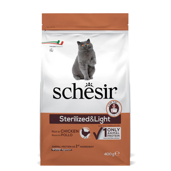 Schesir Cat Dry Sterilized and Light Pollo - 400 gr