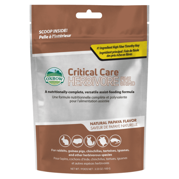 Oxbow Critical Care Herbivore Fine Grind da 100gr - 1 busta - Mangime per conigli