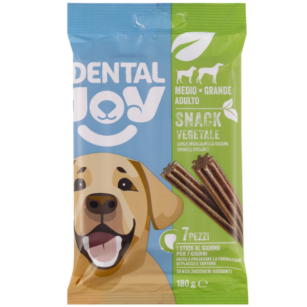 Image of DentalJoy Dog Adult Medium/Large Snack Dentali Vegetale - confezione da 7 pezzi - SPEDIZIONE GRATIS 1° ORDINE + scegli lo sconto BZR5 / BZR20010