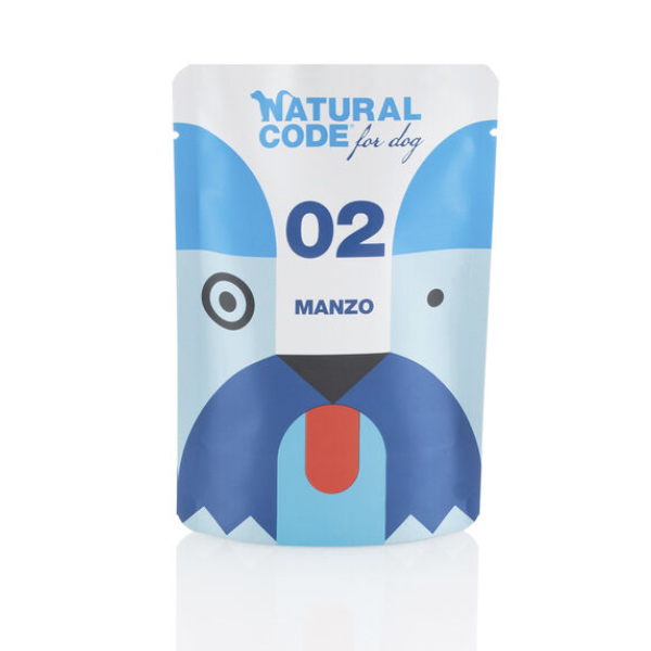 Natural Code For Dog Adult 100 gr - Manzo - Cibo Umido per Cani