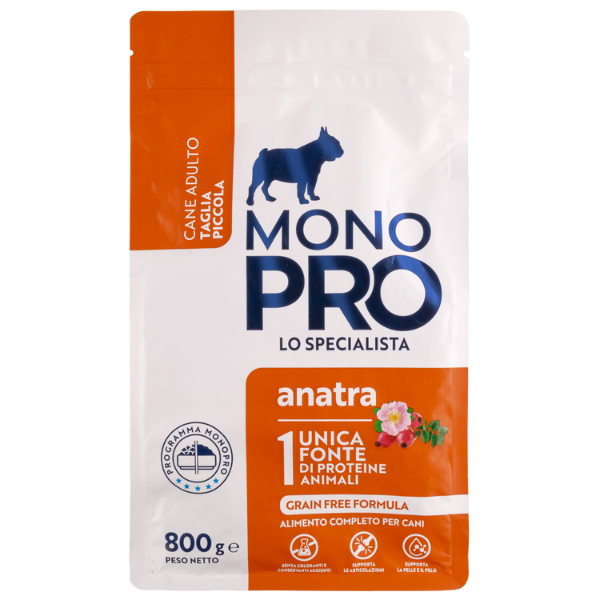 Monopro lo specialista Adult Mini Grain Free Anatra - 800 gr