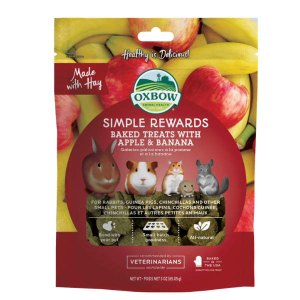 Oxbow Simple Rewards Baked Treats 60 gr - Apple & Banana