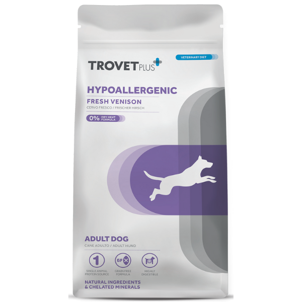 Trovet Plus+ All Breeds Dog Vet Diets Hypoallergenic Cervo fresco - 10 Kg