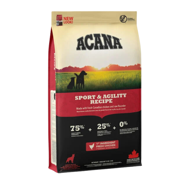 Acana Adult Sport e Agility Grain Free Pollo - 11,4 Kg - Croccantini per cani