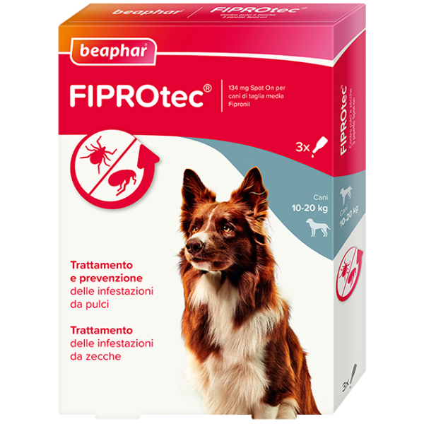 Image of Beaphar Fiprotec Spot On per cani - 3 pipette da 134 mg per taglia media (10-20 Kg) - Antiparassitario per cani - SPEDIZIONE GRATIS 1° ORDINE + scegli lo sconto BZR5 / BZR20010