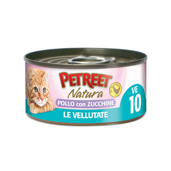 Petreet Vellutate Cat 70 gr - Pollo e zucchine Confezione da 24 pezzi