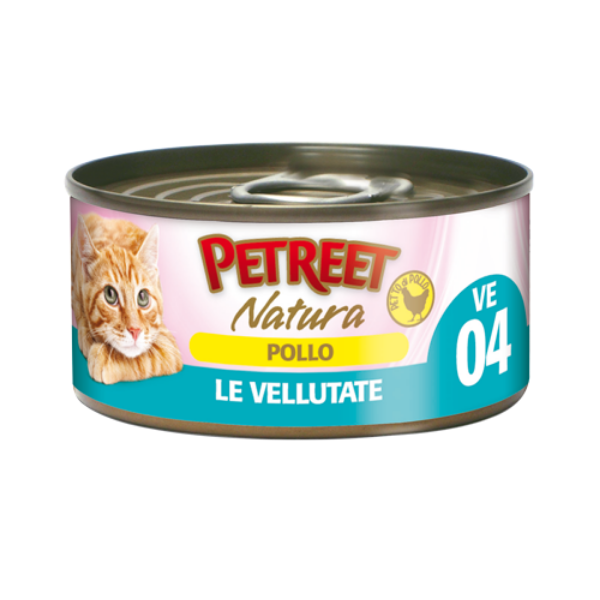 Image of Petreet Vellutate Cat 70 gr - Pollo - Confezione da 24 pezzi - Cibo umido per gatti - SPEDIZIONE GRATIS 1° ORDINE + scegli lo sconto BZR5 / BZR20010