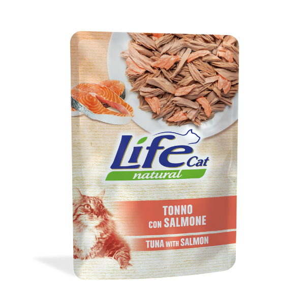 Life Cat Natural Bustine 70 gr - Tonno con salmone Confezione da 30 pezzi