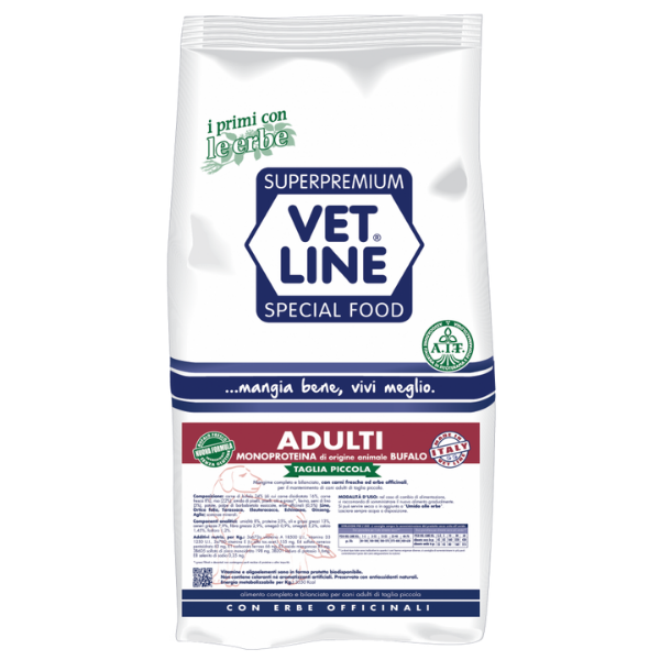 Vet Line Secco Monoproteico Cane Adult Taglia Piccola Bufalo - 3 Kg