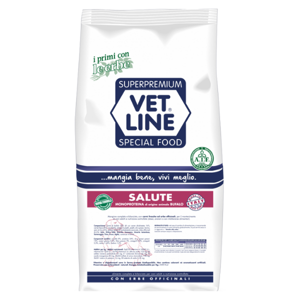 Vet Line Secco Monoproteico Cane Salute Bufalo - 12,5 Kg