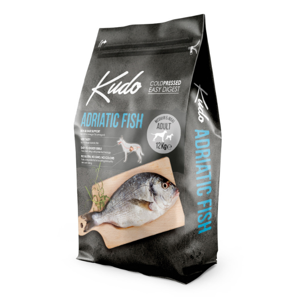 Kudo Low Grain Adult Medium/Maxi Adriatic Fish - 12 Kg