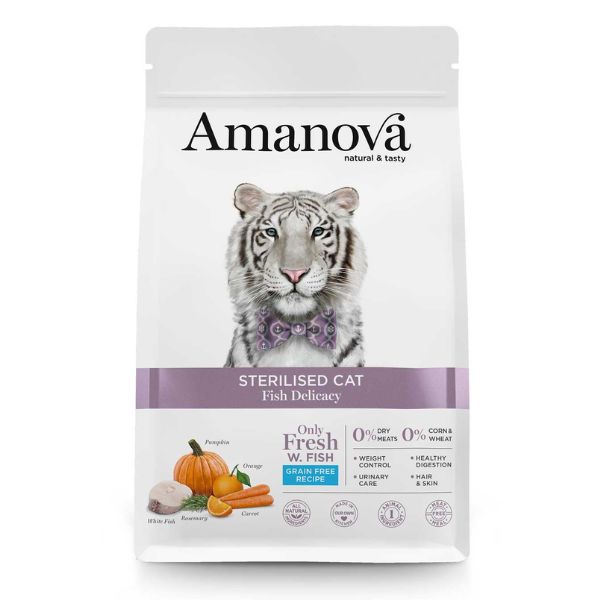 Amanova Sterilised Cat Pesce Bianco Fresco - 1,5 Kg