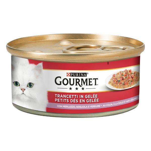 Gourmet Trancetti in Gelatina 195 gr - Merluzzo, Sogliola e Verdure Confezione da 6 pezzi